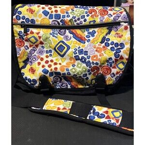 Vintage L.L. Bean Messenger Bag Multicolor Abstract Geometric Shapes